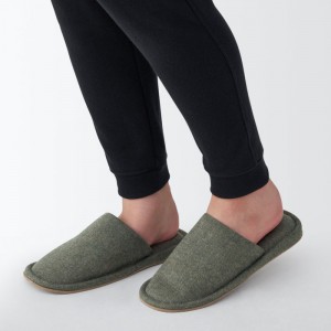 Beige Muji Either-Foot Flannel Women Slippers | EC9U9F37L