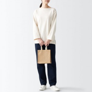 Beige Muji Jute Mini/A6 Women Tote Bags | TW1C2Q12G
