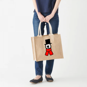 Beige Muji Snowman Jute A4 Women Tote Bags | KP5Z7D09D