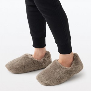 Beige Muji Warm Fiber Room Women Slippers | PZ7K0S59N