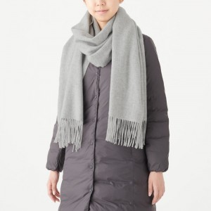 Beige Muji Wool Woven 2 Way Large 60x200cm Men Scarf | PY9Q0T42H