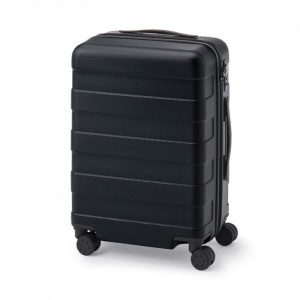 Black Muji Adjustable Handle Hard Shell 36L Men Luggage Bags | MH8K2H94U