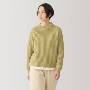 Black Muji Andes Wool Mock Neck Women Sweaters | ND9M8W38P