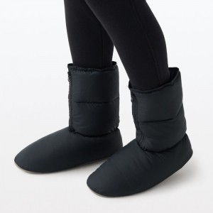 Black Muji Down Room Men Slippers | SX2O1R28K