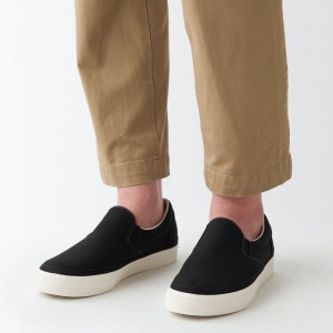 Black Muji Less Tiring Slip-On Women Sneakers | MX1I4H94J