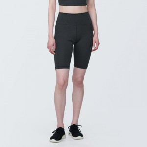 Black Muji Quick Dry Biker Women Shorts | TT9B2E30U