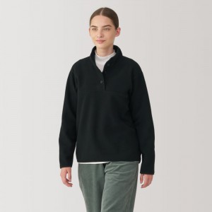 Black Muji Recyclable Fleece Women Pullover | UW6K8A05L