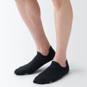 Black Muji Right Angle Sneaker with Tabs Women Socks | SW0V7T33D