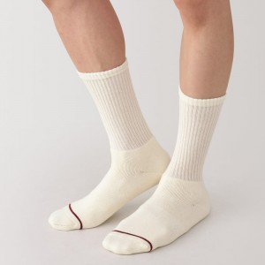Black Muji Right Angle Warm Cotton Blend Thick Crew Women Socks | DH0H4R50L