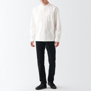 Black Muji Stretch Denim Slim Men Jeans | VJ6B4F01H