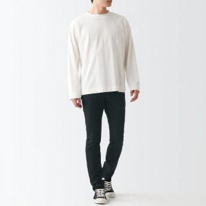 Black Muji Super Stretch Denim Skinny Men Jeans | VY5U5K27V