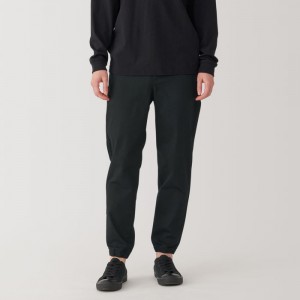 Black Muji Super Stretchy Denim Men Sweatpants | LW9B6G96V