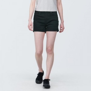 Black Muji Super Stretchy Denim Women Shorts | YS4R0V44C