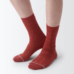 Black Muji Warm Pile Cotton Patterned Stitch Men Socks | QV3U1D69M