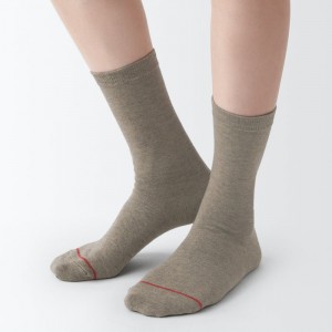 Black Muji Warm Pile Cotton Women Socks | FI7E5O93J