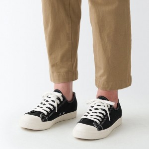 Black Muji Water Repellent Cushioned with Laces Men Sneakers | AW3N6D60B