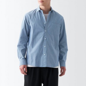 Blue Muji Broad Men Shirts | DM3A4E23O