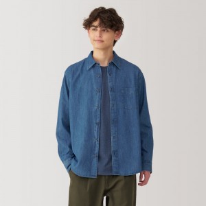 Blue Muji Denim Men Shirts | UI7T5S30F