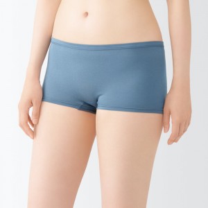 Blue Muji Lyocell Blend Boy Shorts Women Briefs | LQ4E7A59N