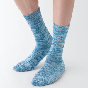 Blue Muji Right Angle Excess Yarn 3 Pair Women Socks | MO6J7G93T