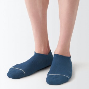 Blue Muji Right Angle Pile Sneaker-In 23-30cm Men Socks | VG7G1E51I