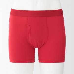Blue Muji Smooth Front Open Boxer Men Briefs | OR2W1G55E