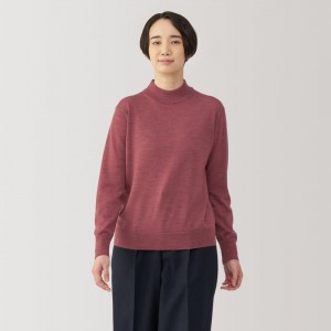 Blue Muji Washable High-Gauge High Neck Women Sweaters | JP0S1P39Y