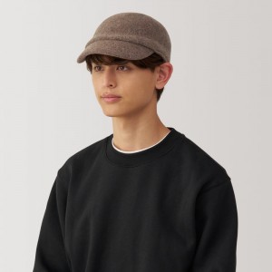 Brown Muji Wool Men Caps | SV5K4Q30I