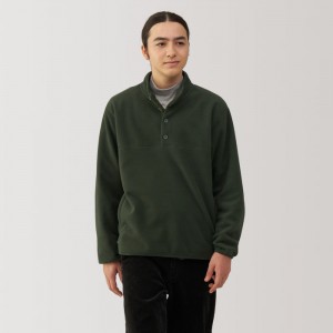 Green Muji Recyclable Fleece Men Pullover | TJ0S2H70O