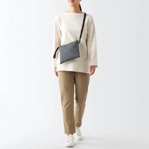 Grey Muji 2-Way Water Repellent Men Crossbody Bags | WY7J3G03Z