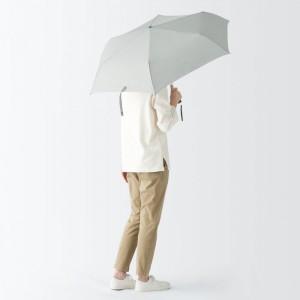 Grey Muji All-Weather Foldable Men Umbrellas | YF2T5Q15C