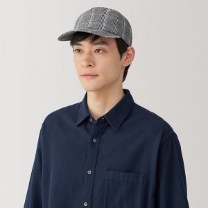 Grey Muji Flannel Men Caps | YR0T1V29B
