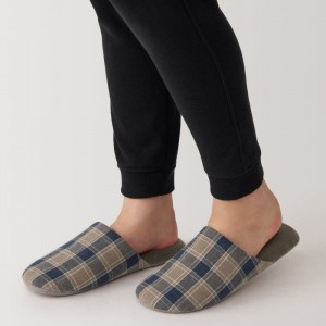 Grey Muji Flannel Women Slippers | ML5F4T27D