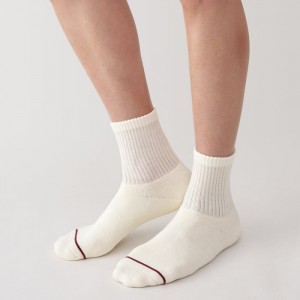 Grey Muji Right Angle Warm Cotton Blend Thick Short Women Socks | SV1C8I60S