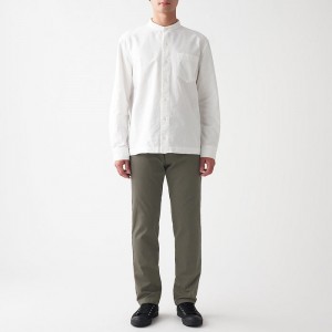 Grey Muji Stretch Chino Slim Fit Men Pants | KC4I6X42B