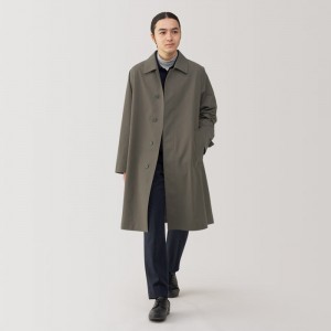Grey Muji Water Repellent Stand Fall Collar Men Coats | FO6P7F53O