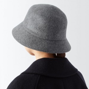 Grey Muji Wool Men Bucket Hats | QA4M5X33I