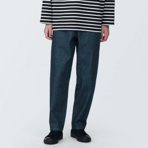 Navy Muji Denim Easy Men Pants | BC8O5D02Q