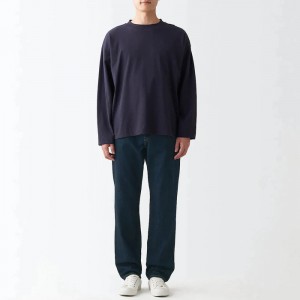 Navy Muji Denim Regular Men Jeans | MK3E1Z98L