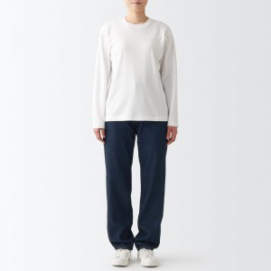 Navy Muji Denim Regular Women Jeans | QF6U6S71X