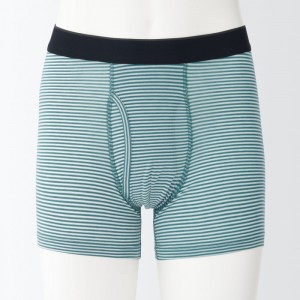 Navy Muji Smooth Front Open Boxer Men Briefs | PQ4G1E80Q