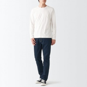 Navy Muji Stretch Denim Slim Men Jeans | VH7Y0Y33B