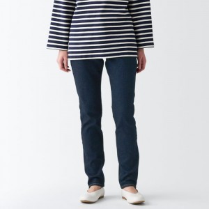 Navy Muji Stretch Denim Slim Women Jeans | RY0Q0W02W