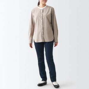Navy Muji Stretch Denim Slim Women Jeans | KU5I1X46H