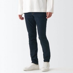 Navy Muji Super Stretch Denim Skinny Men Jeans | AF8V8E52Z