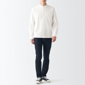 Navy Muji Super Stretch Denim Skinny Men Jeans | EL6Q2J04K