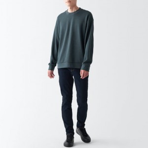 Navy Muji Super Stretch Denim Skinny Men Jeans | DV1N4J36M