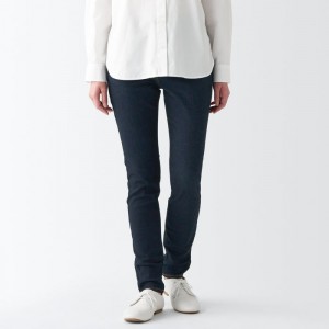 Navy Muji Super Stretch Denim Skinny Women Jeans | IF1C9Q14J