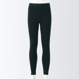 Navy Muji Warm Cotton & Wool Long Men Tight | QP7I8E08I