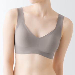 Pink Muji Complete Seamless Half Top Women Bras | QM6B6P24R